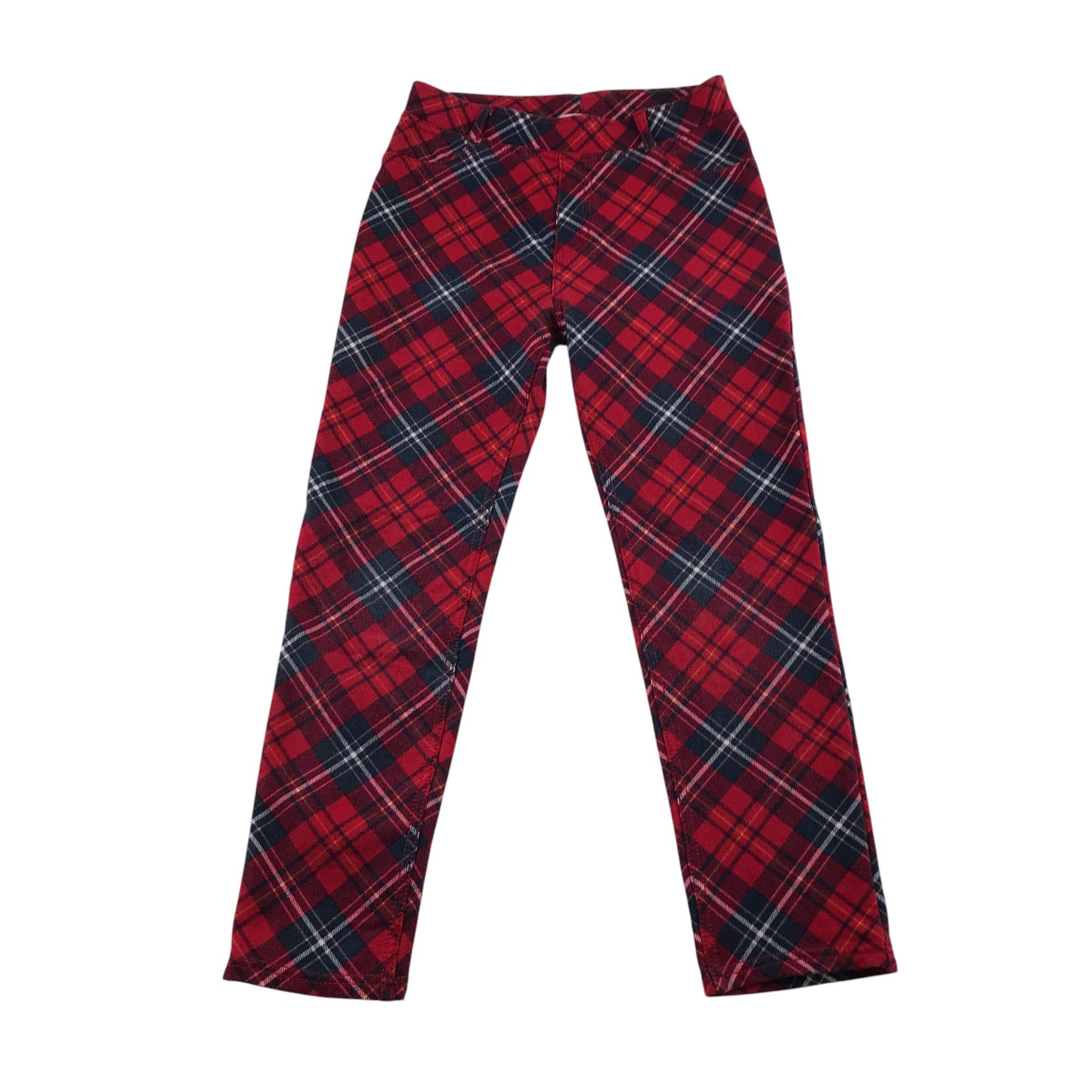 H&M trouser 8-9 years red tartan checked smart jeggings