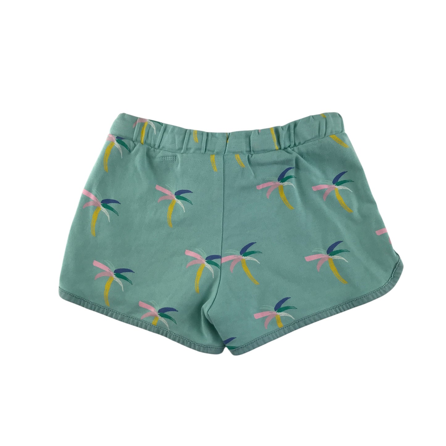 M&S shorts 6-7 years blue palm tree print jersey material cotton