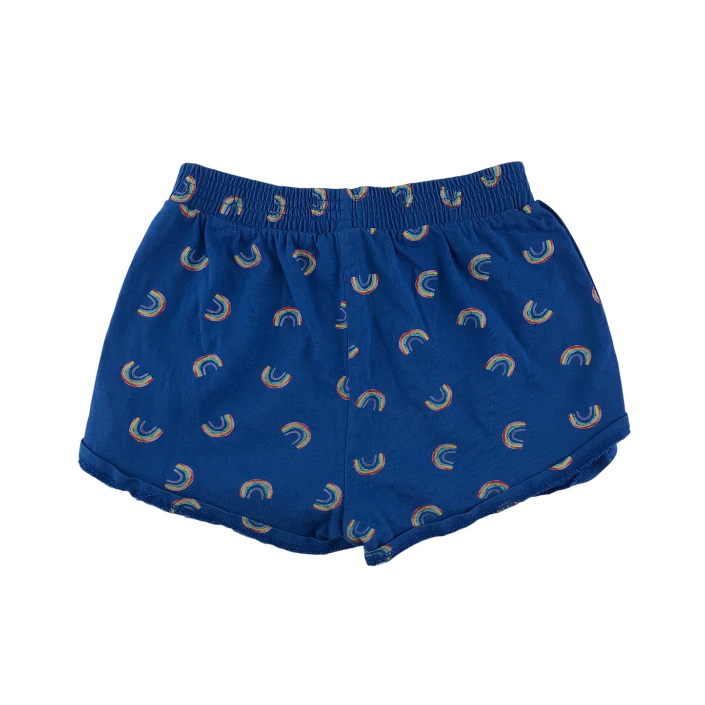 Tu shorts 6-7 years blue rainbow print jersey material cotton