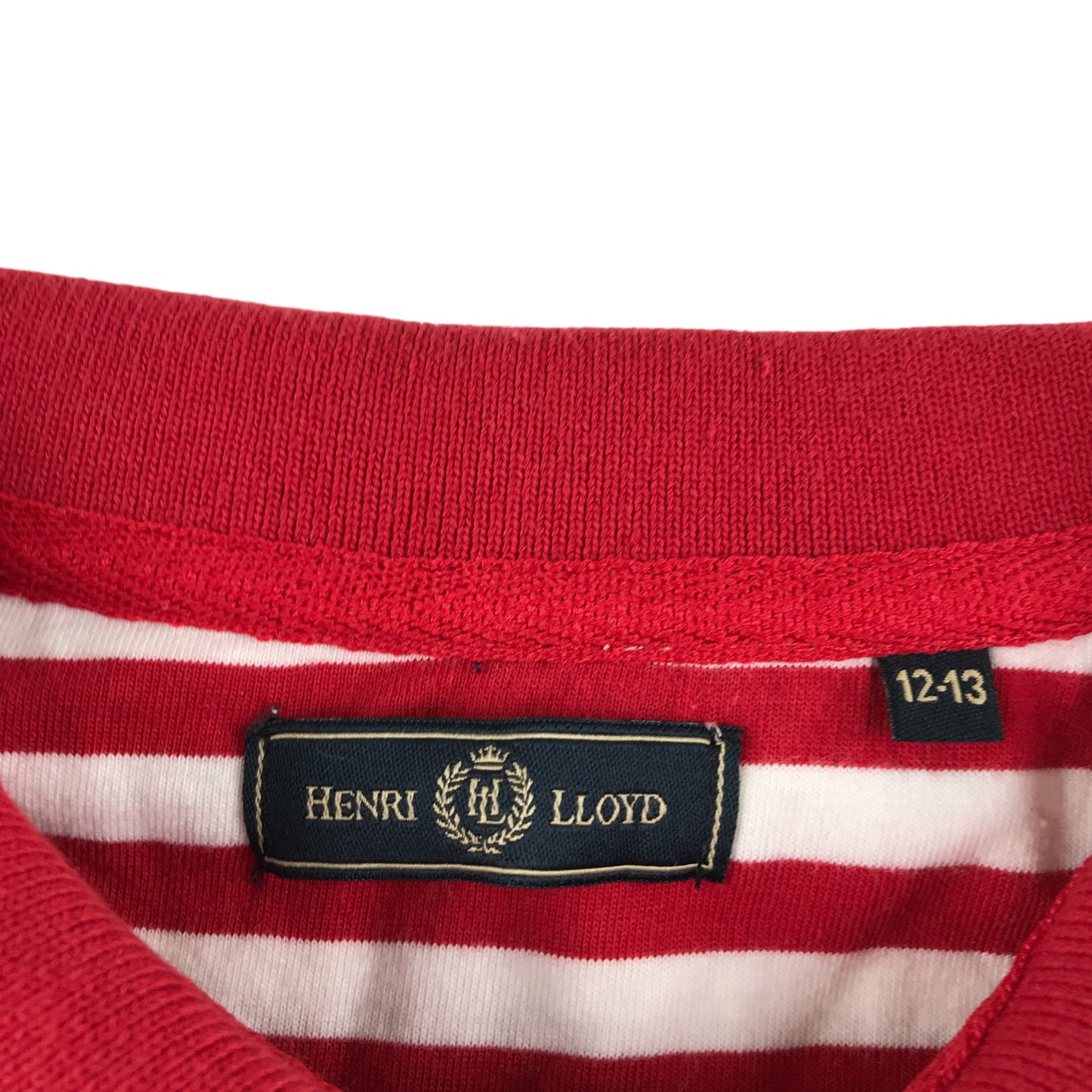 Henri Lloyd polo shirt 12-13 years red and white stripy embroidered logo cotton