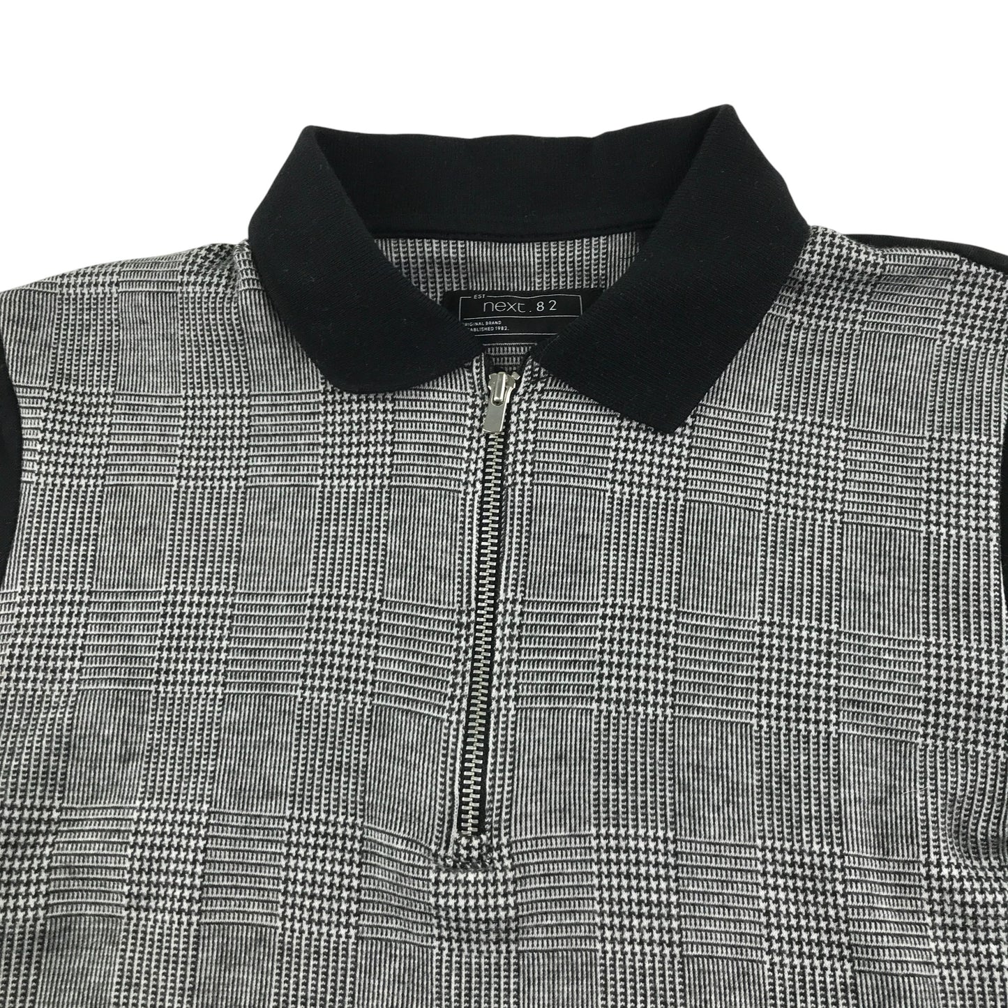 Next polo shirt 10-11 years grey with black zipper collar and short sleeves