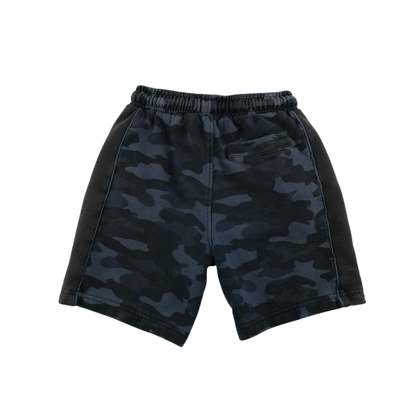 John Lewis shorts 4-5 years blue jersey camo graphic design cotton