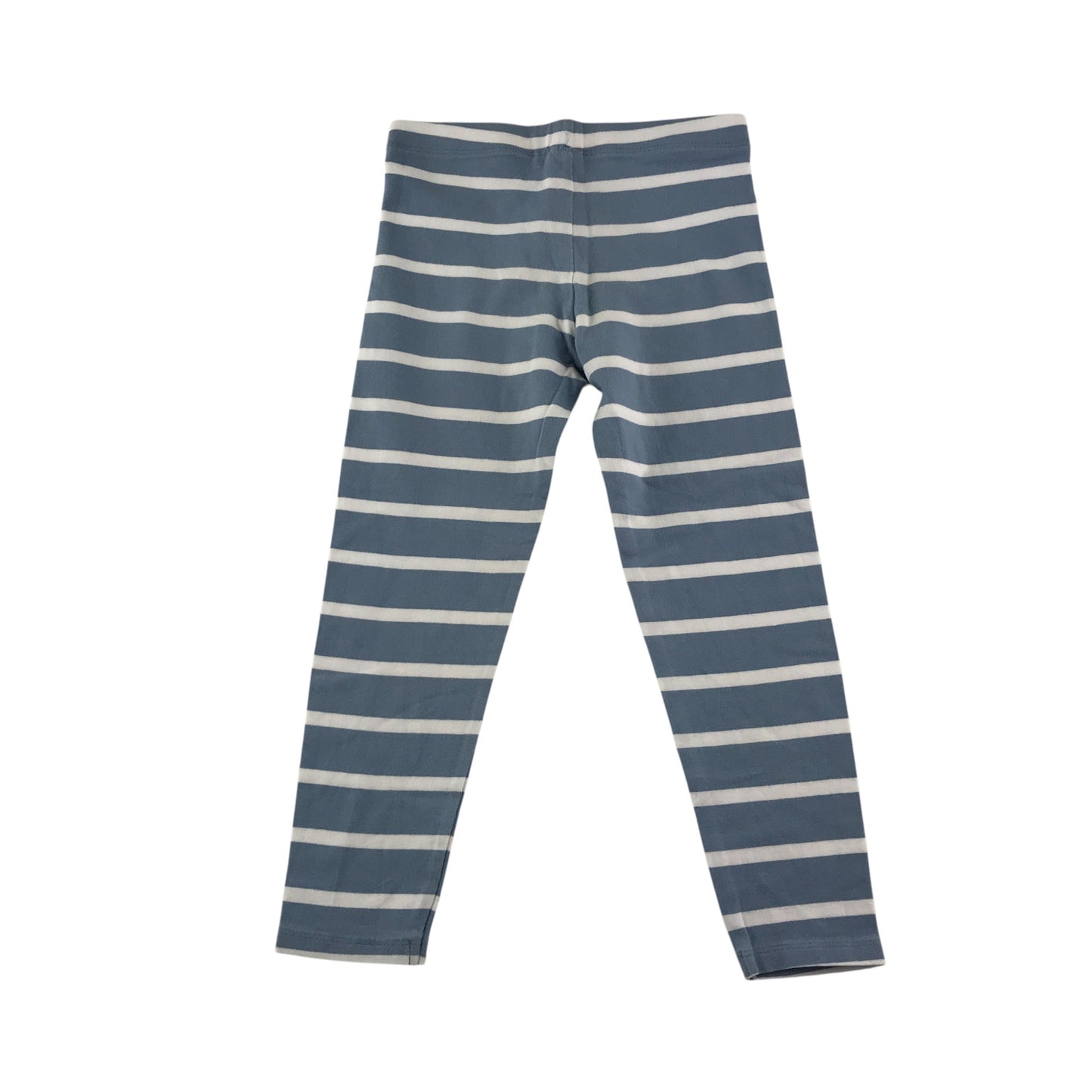 M&S leggings 5-6 years blue with white horizontal strips