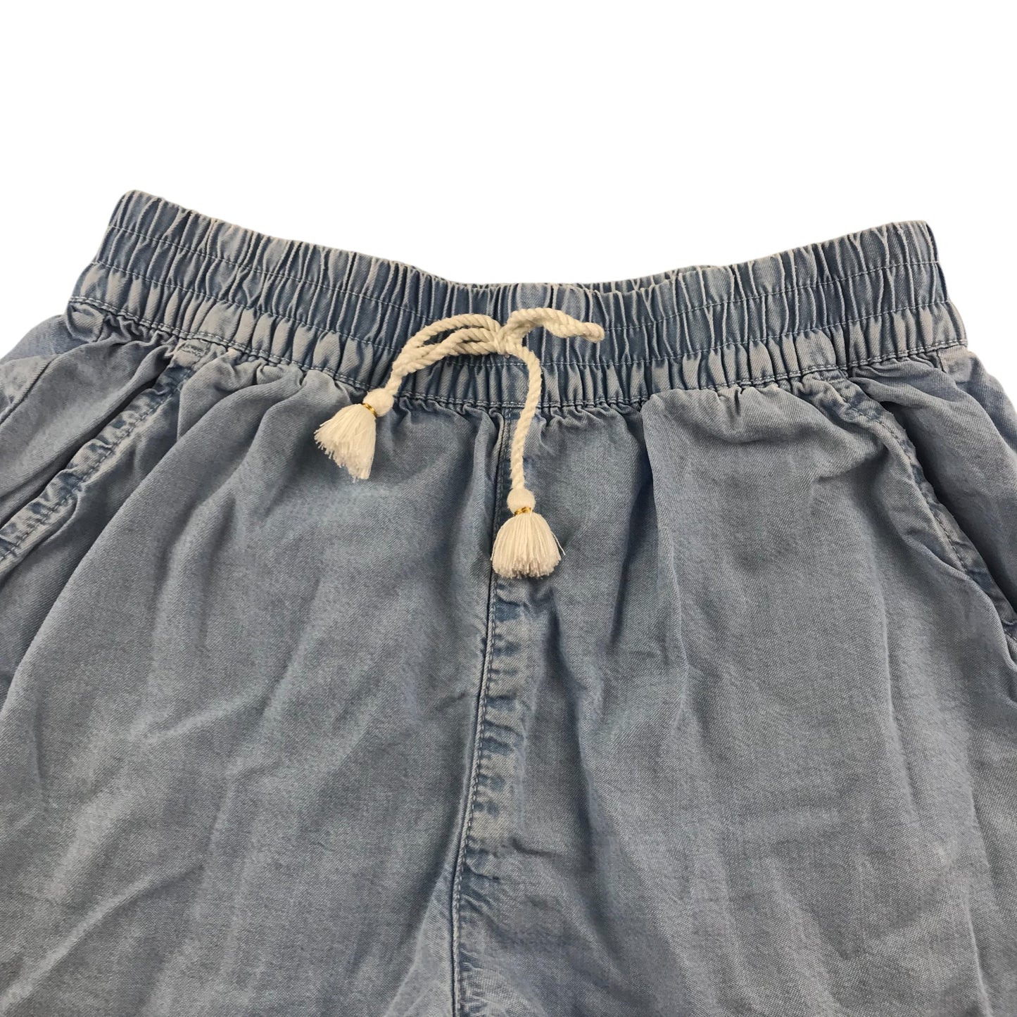 H&M shorts 8-9 years blue plain with white draw strings