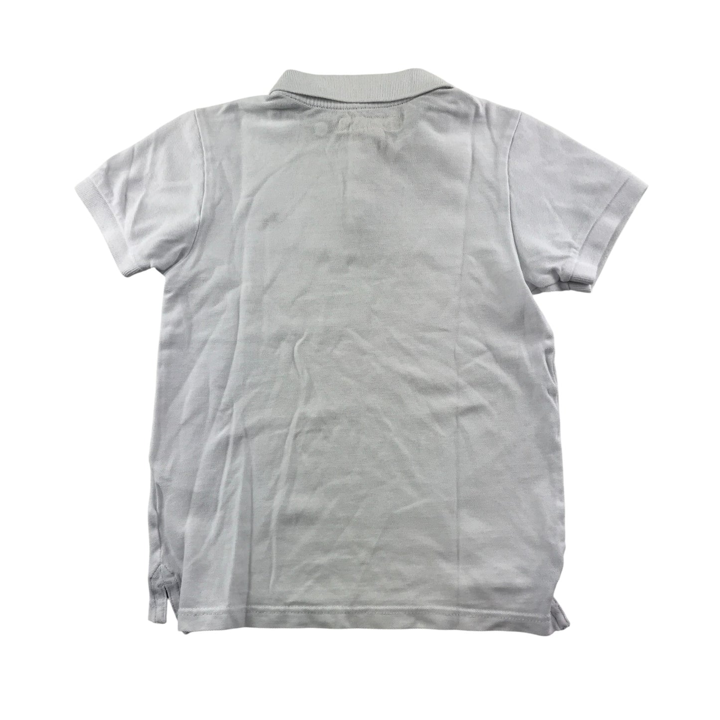 H&M polo shirt 7-8 years white plain with embroidered logo cotton