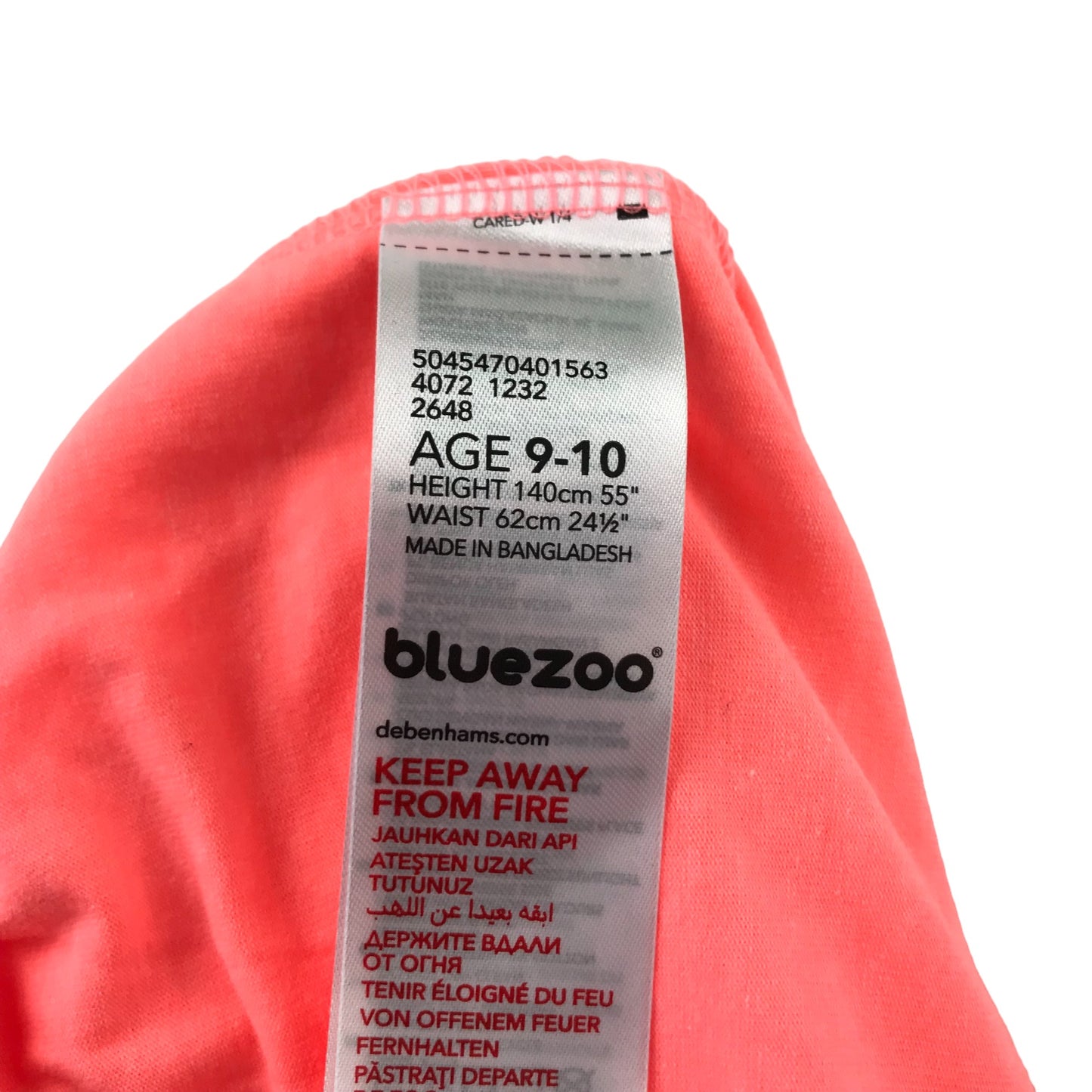 Bluezoo Shorts Age 9 Neon Pink Fringe sides