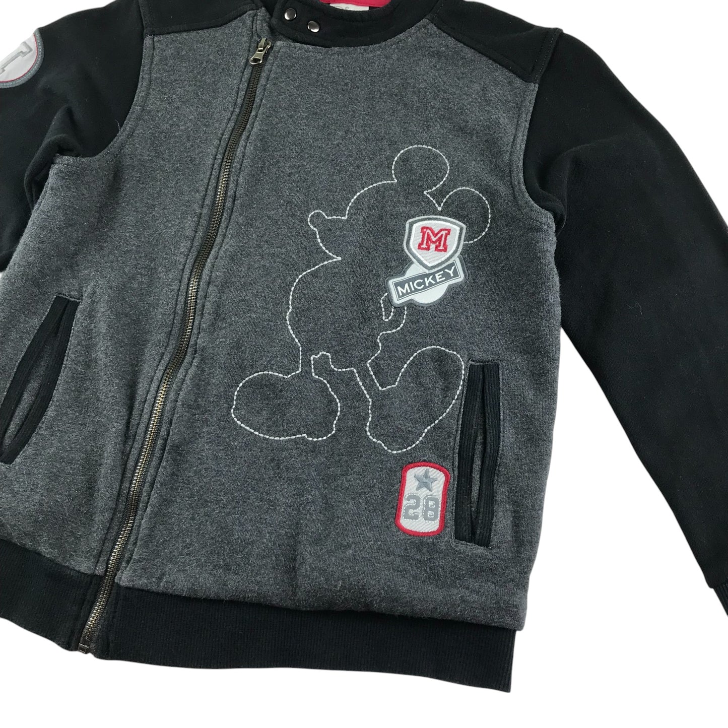 Disney sweater 9-10 years grey Mickey Mouse with full zipper cotton