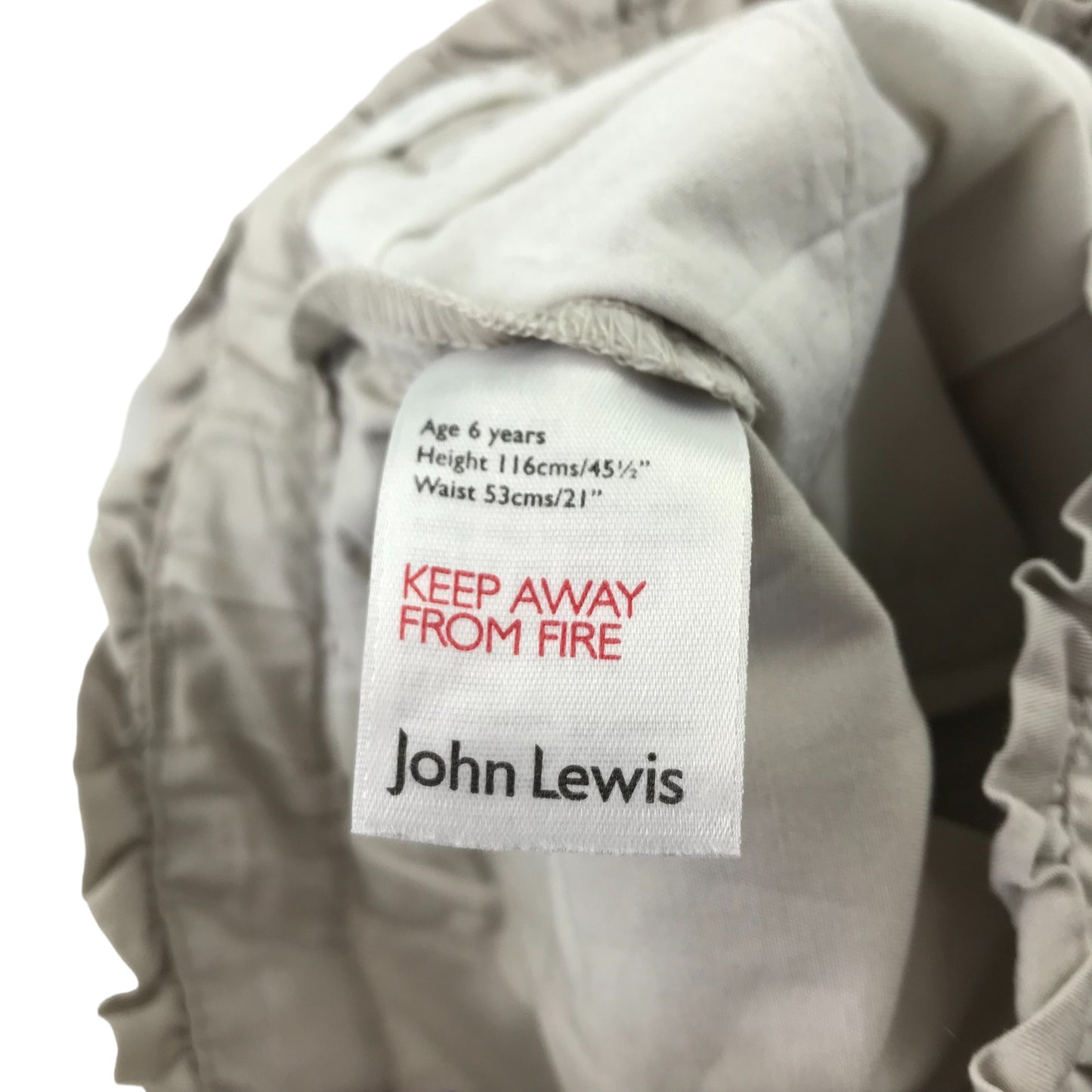 John Lewis Shorts Age 6 Light Beige Chino Style