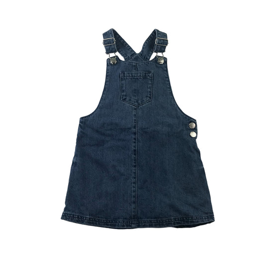 F&F dress 5-6 years blue denim dungaree style A-line cotton