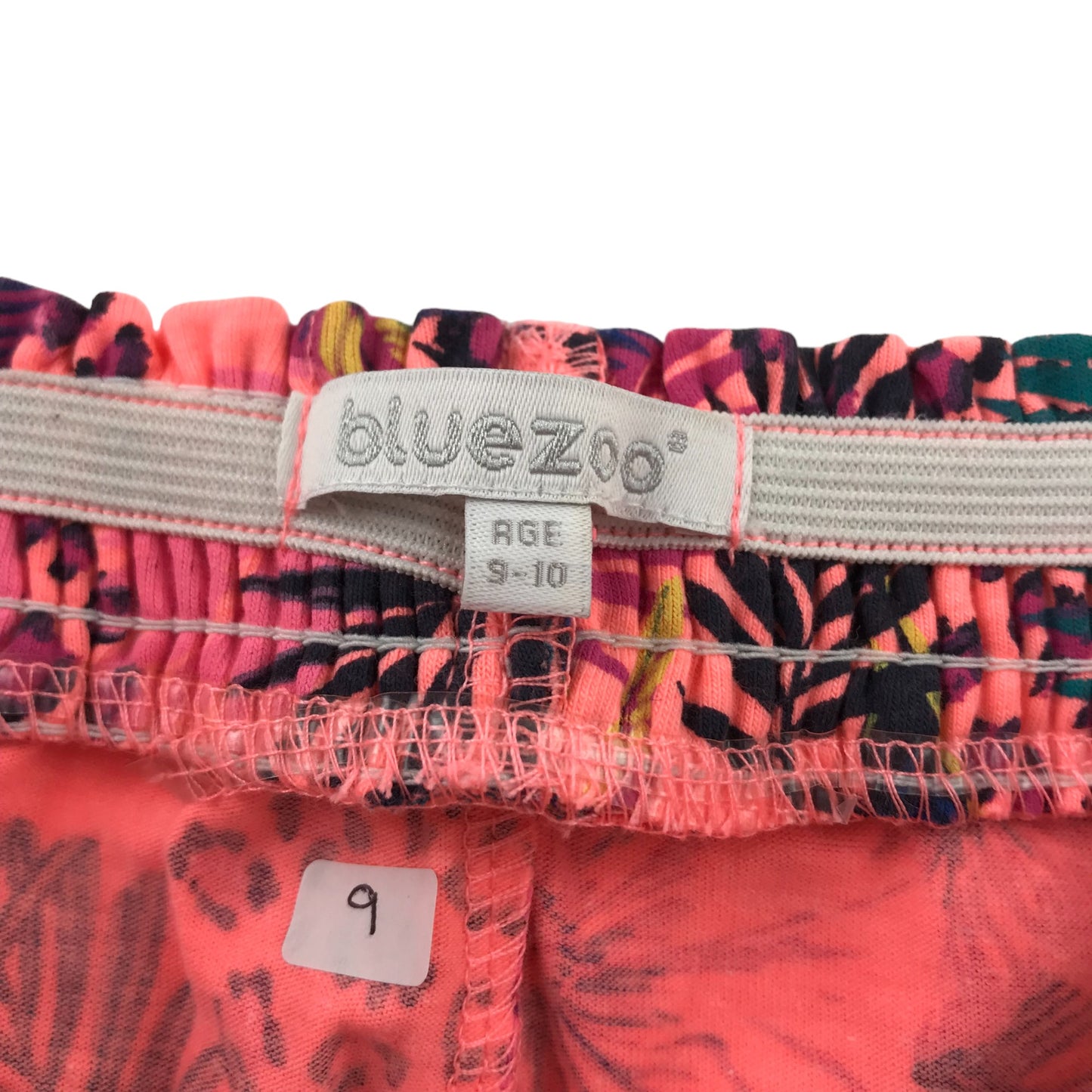Bluezoo Shorts Age 9 Pink Floral Print with Leopard Spots Print