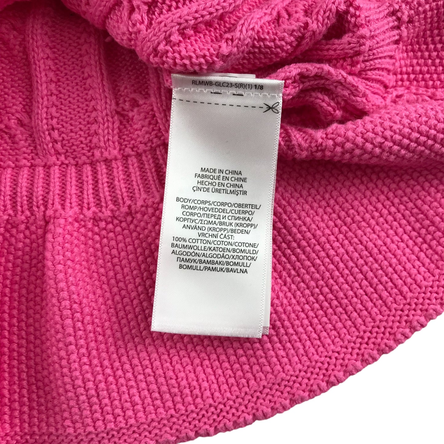 Ralph Lauren jumper 5-6 years pink cable knit peplum hem cotton