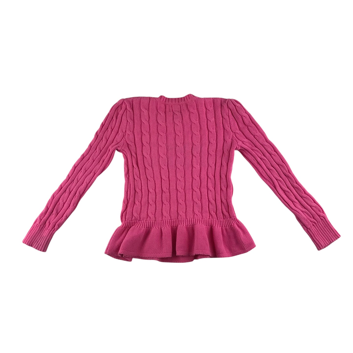 Ralph Lauren jumper 5-6 years pink cable knit peplum hem cotton