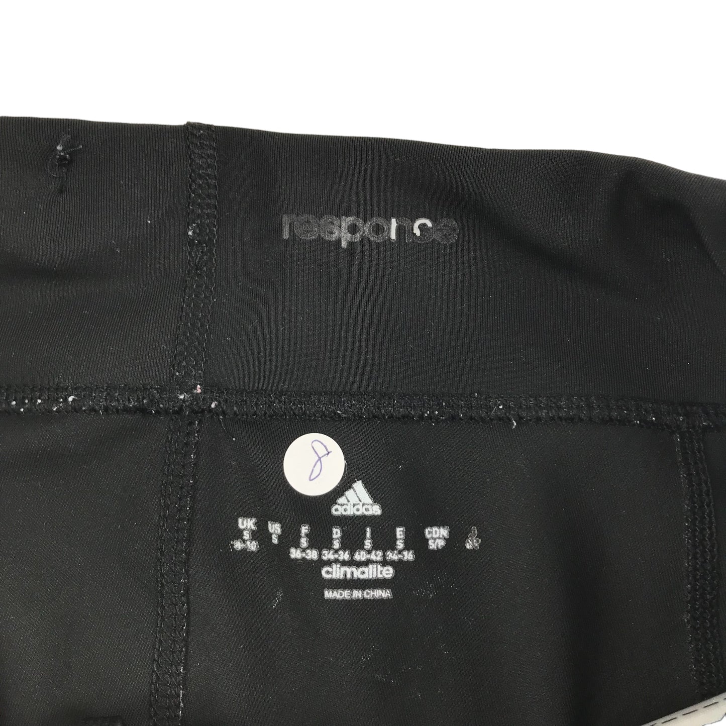 Adidas Response Sport Leggings Size Small Women's 8-10 Black Blue 3/4 legs