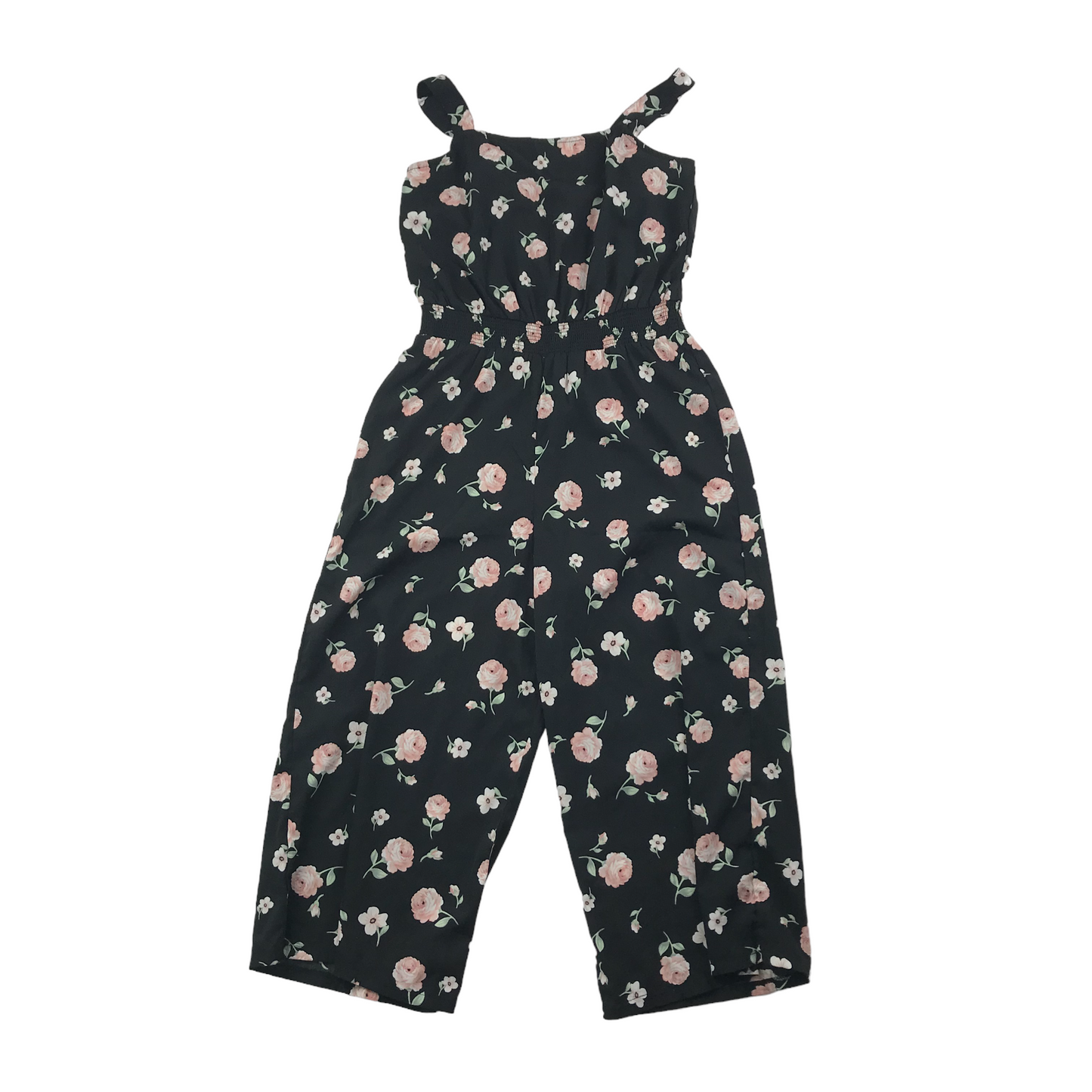New Look Black Floral Jumpsuit Age 12