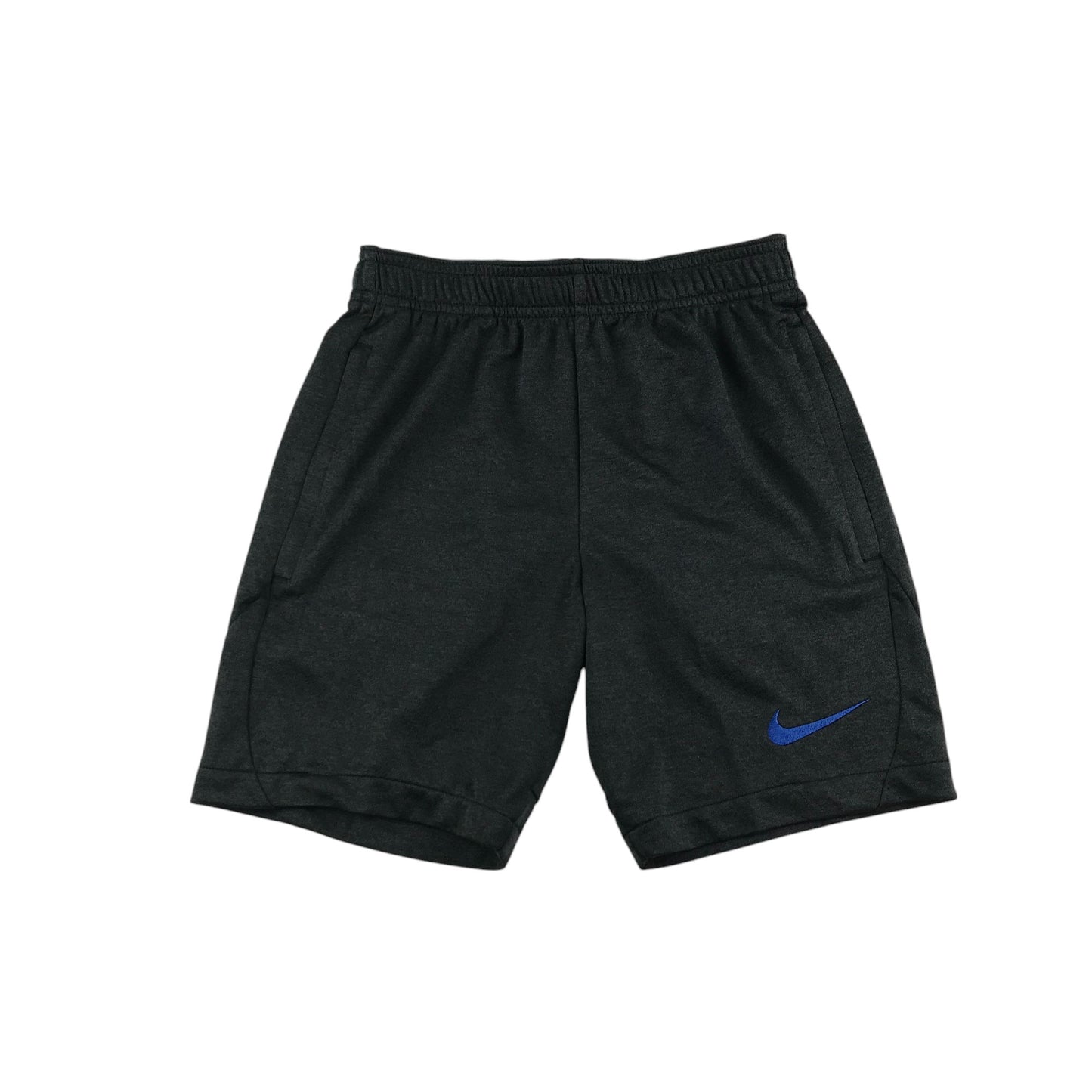 Nike sports shorts 8-9 years grey with blue swoosh Nike logo