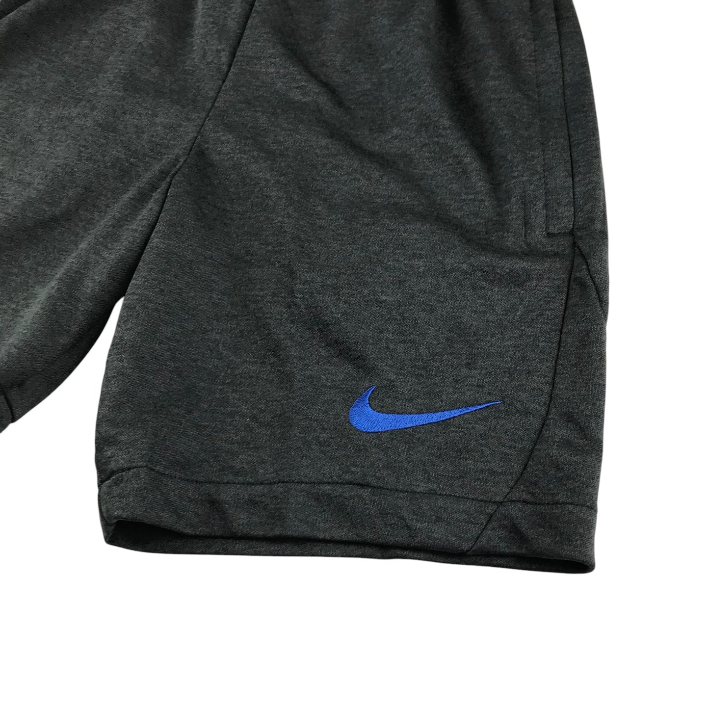 Nike sports shorts 8-9 years grey with blue swoosh Nike logo