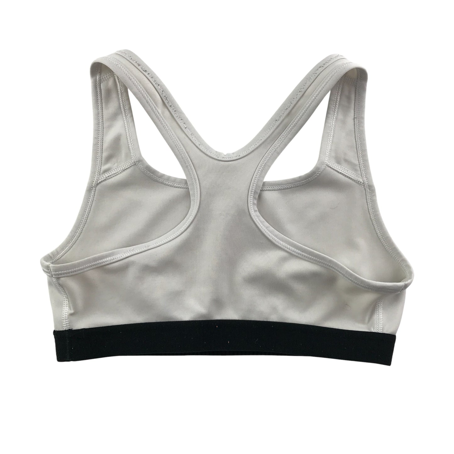 Nike sport bra 9-10 years white with black elasticated under band