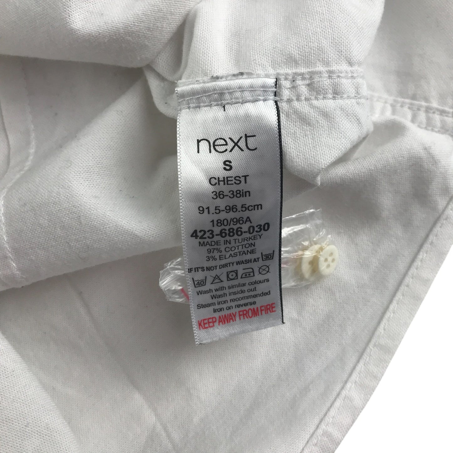 Next shirt men's S white button up with logo