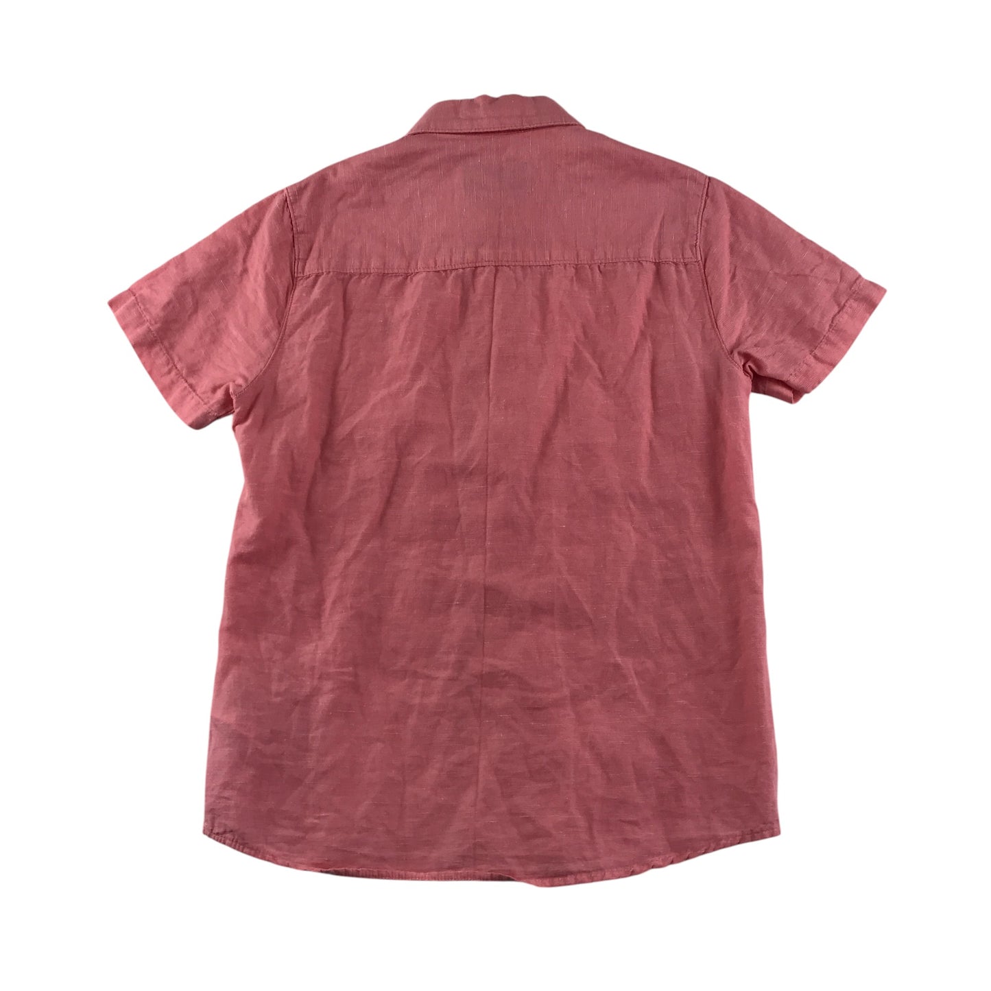 Mayoral shirt 7-8 years pink salmon red with logo cotton linen mix
