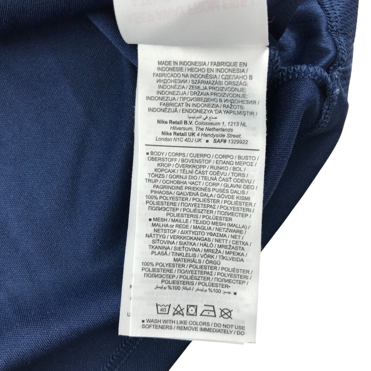 Nike sport sweater 5-6 years navy with light blue swoosh