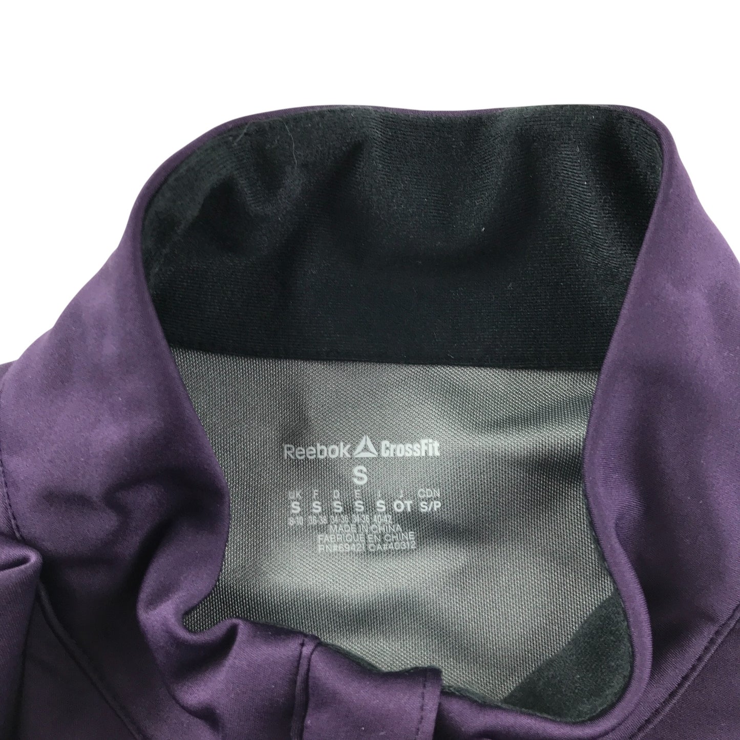Reebok sport sweater women's S purple CrossFit quarter zipper