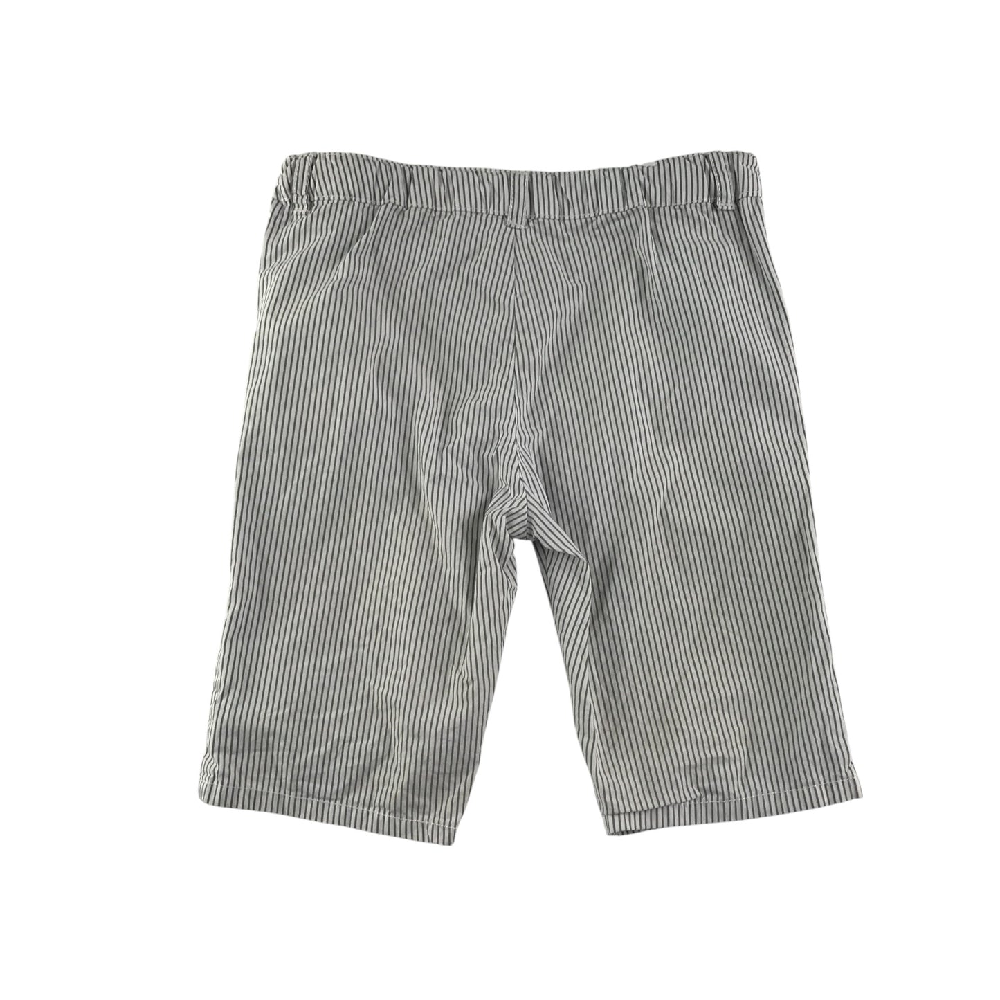 Vertbaudet shorts 4-5 years white and grey stripy chino style cotton