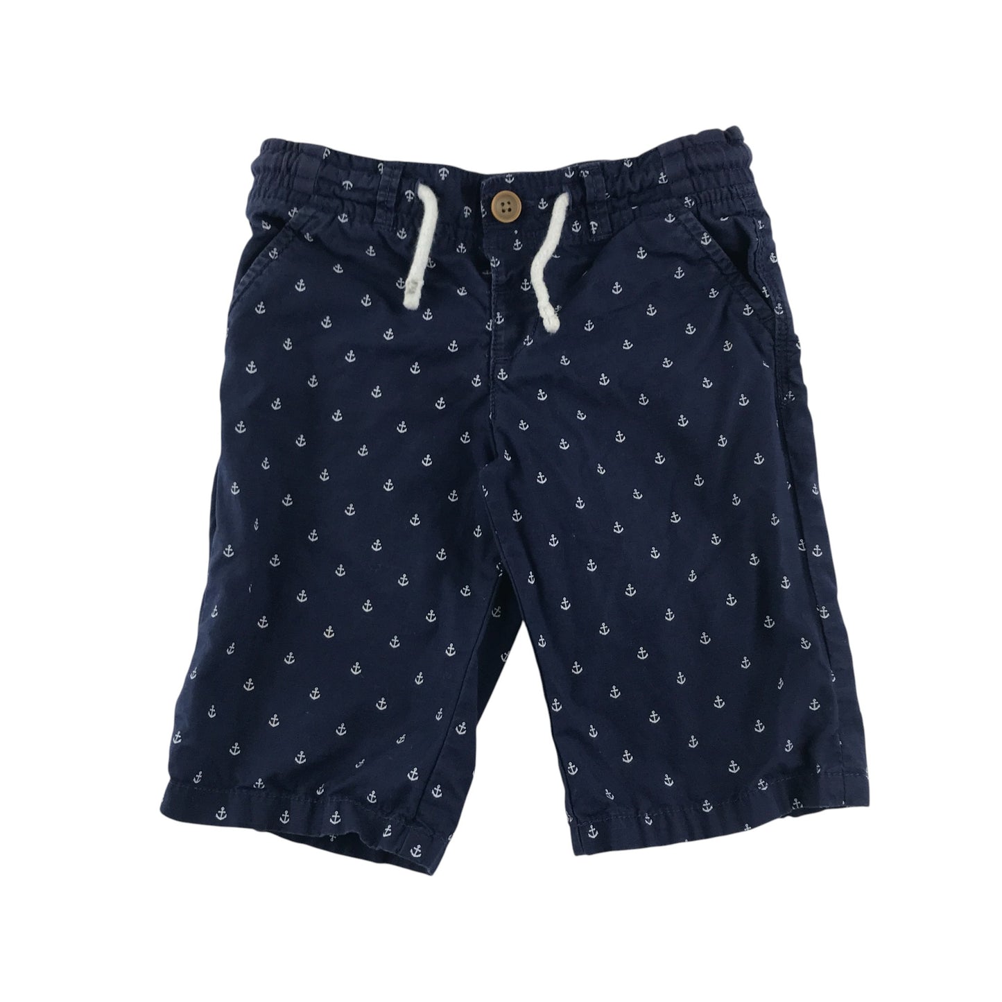 M&S shorts 4-5 years navy sea anchor graphic print cotton