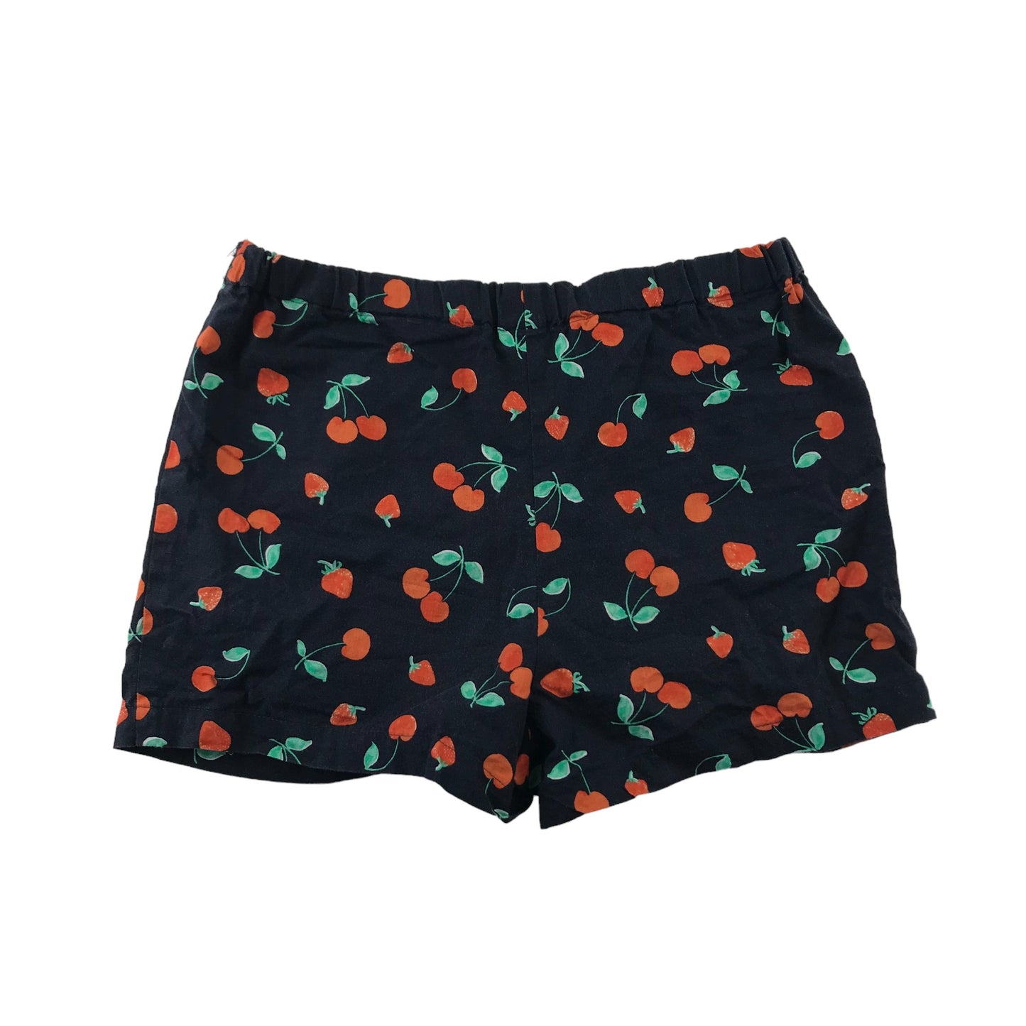 Next Top and Shorts Set Age 8 Dark Navy Strawberry and Cherry Print Pattern Cotton