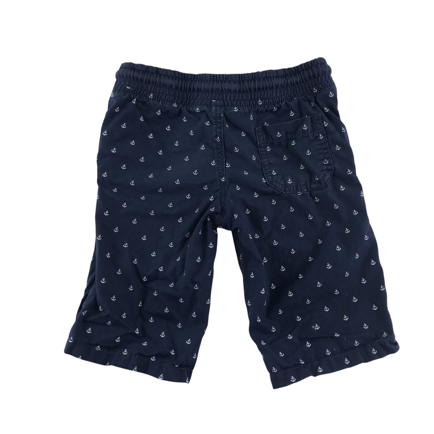 M&S shorts 4-5 years navy sea anchor graphic print cotton
