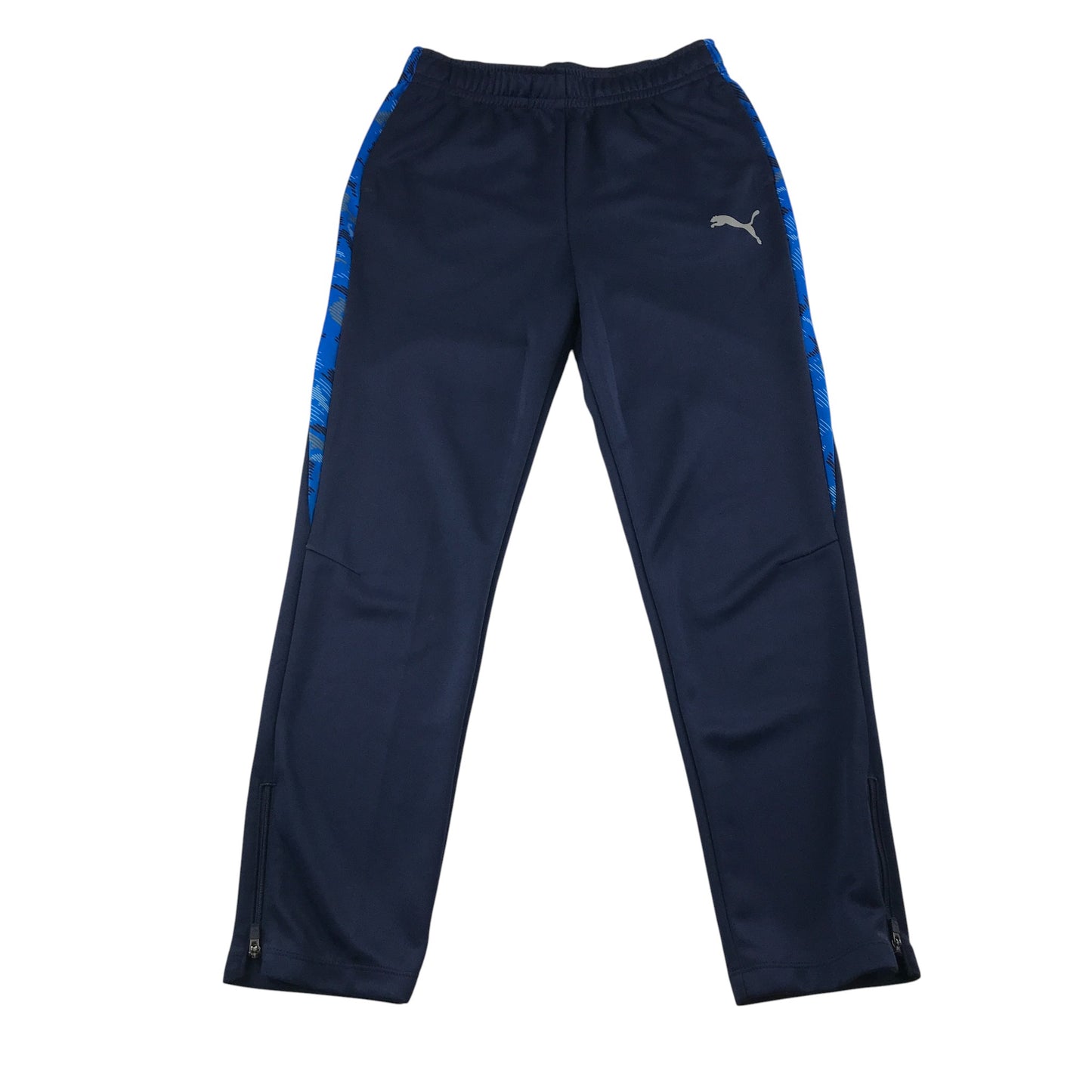 Puma joggers 11-12 years navy with blue side stripes and logo