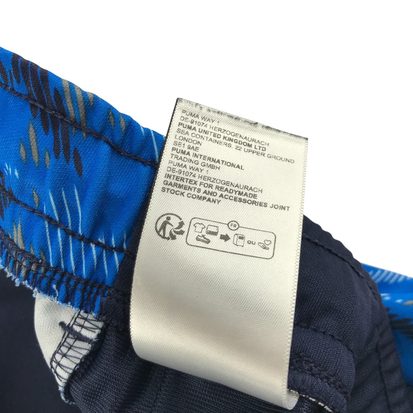 Puma joggers 11-12 years navy with blue side stripes and logo