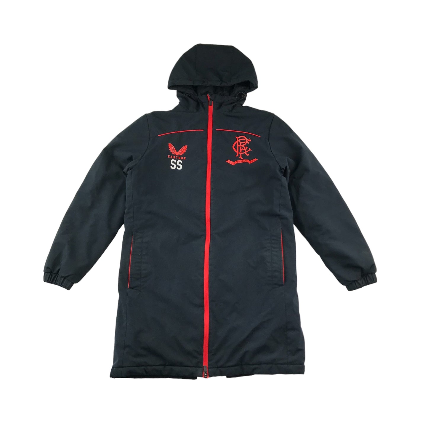 Castore Rangers FC Jacket Age 13 Black and Red Long Warm Lined