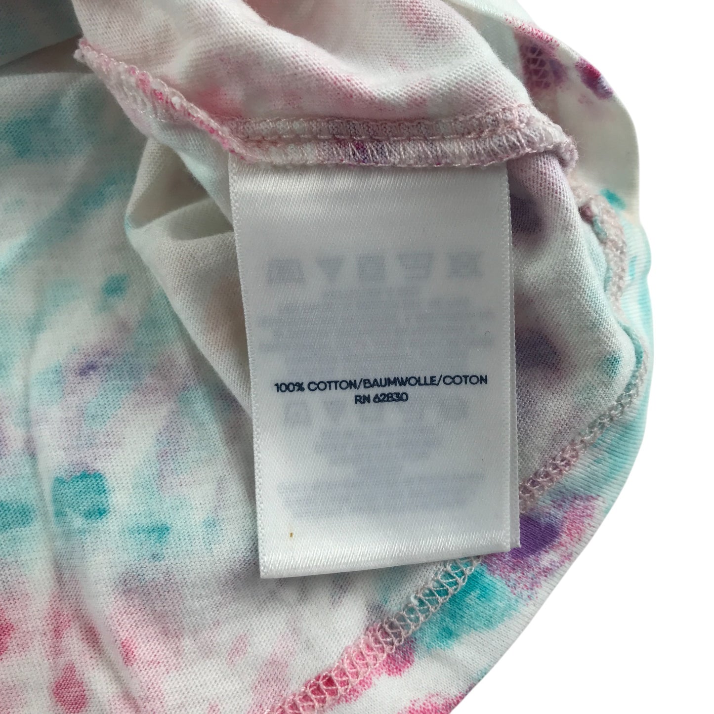 Lands End skort 10-11 years light blue and pink colourful swirly graphic design cotton