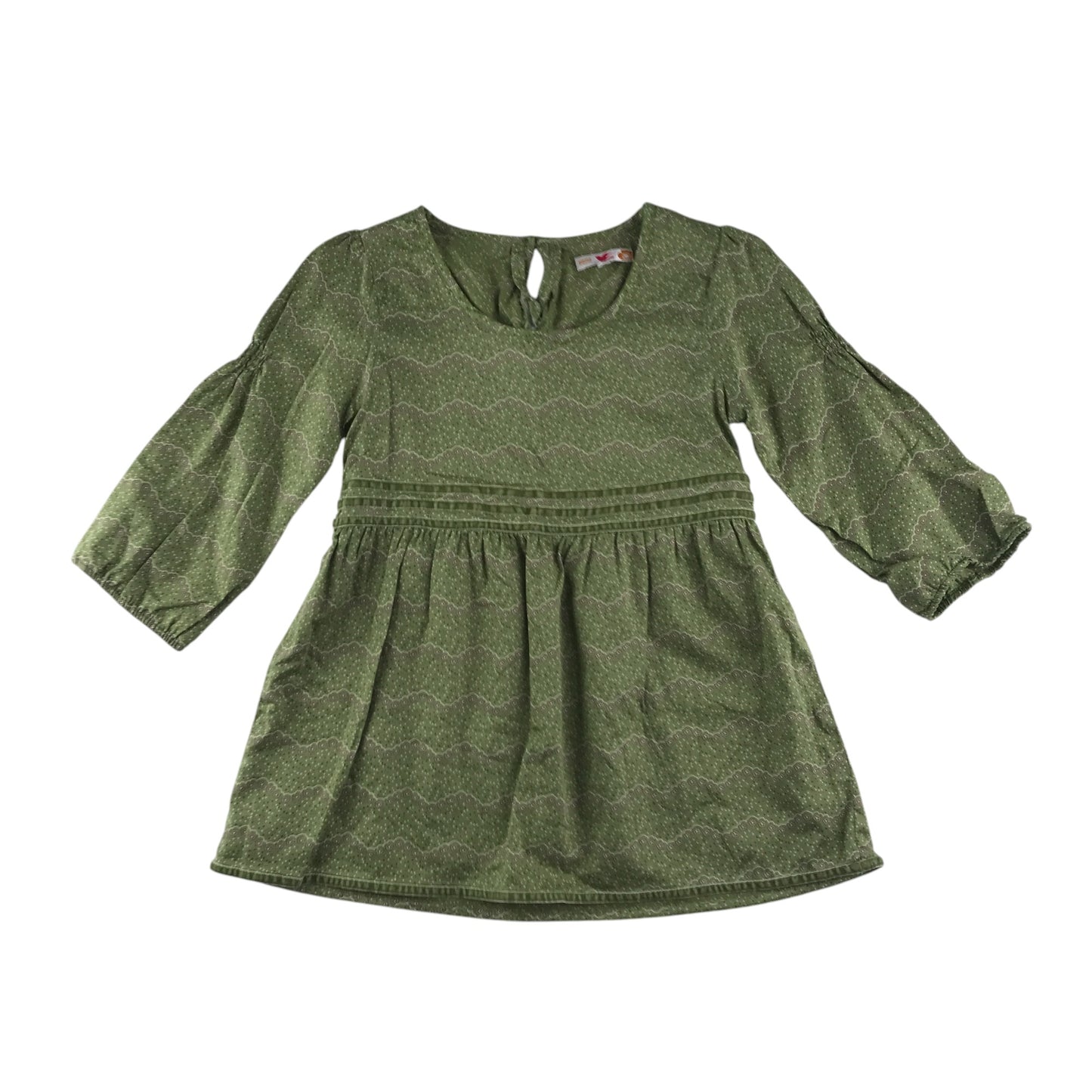 M&S blouse 9-10 years green floral pattern long top length