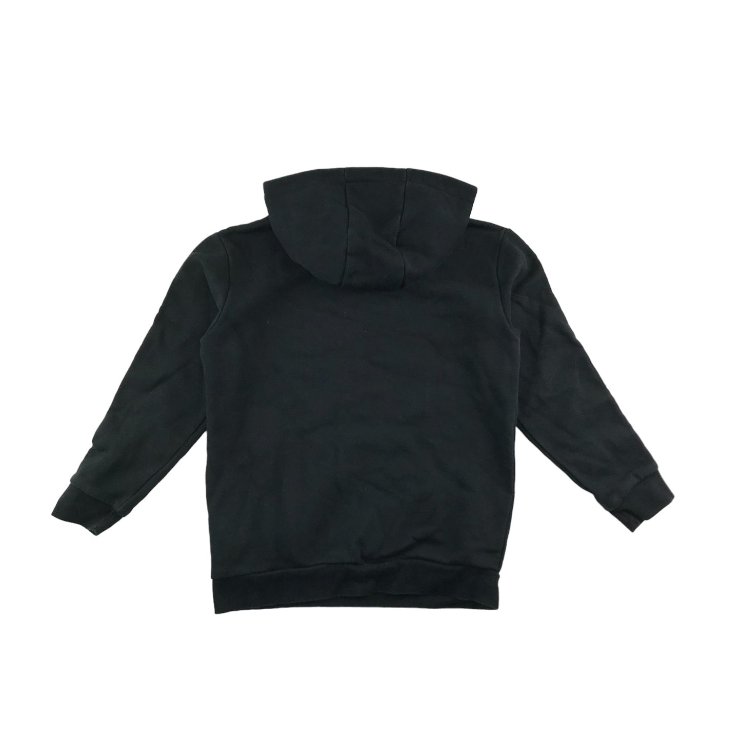 Adidas Hoodie Age 9 Black with Pink Triple Logo and Sleeve Stripes