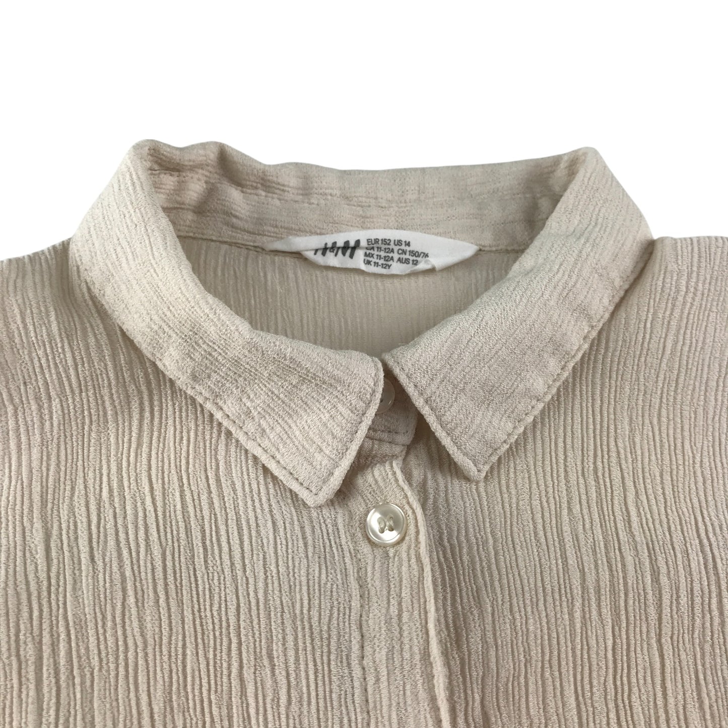 H&M blouse 11-12 years beige shirt style button up