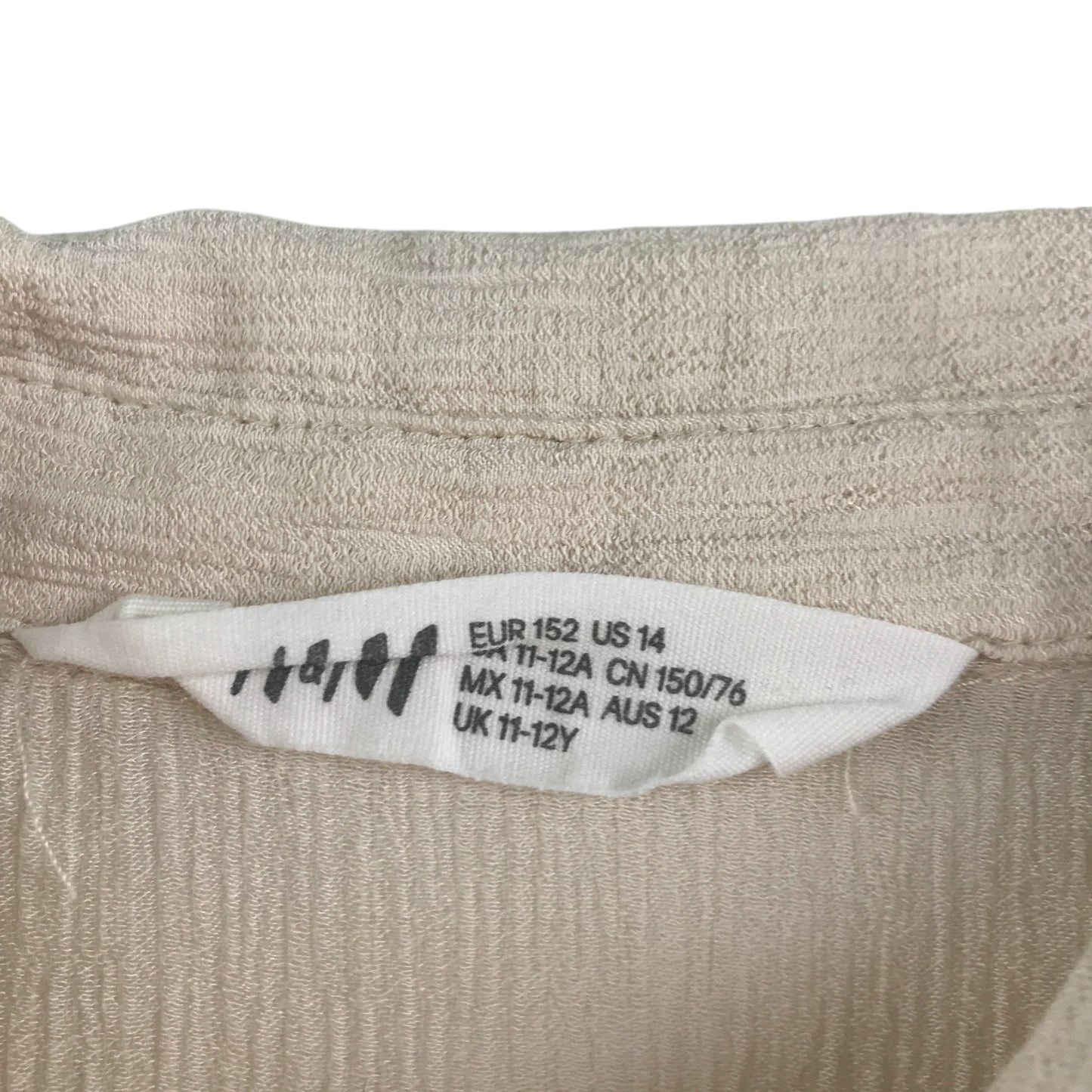 H&M blouse 11-12 years beige shirt style button up