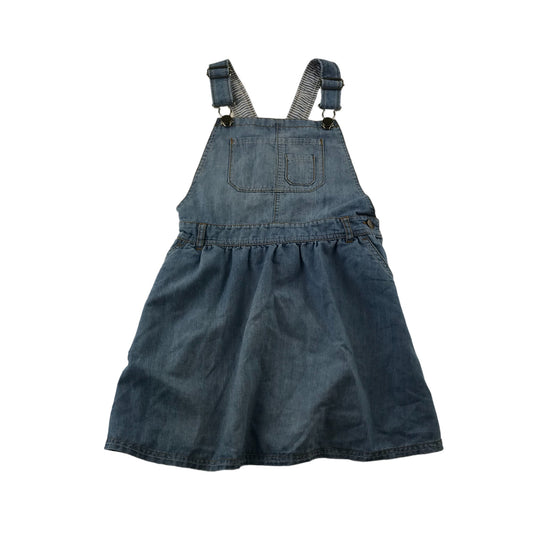 John Lewis Dungaree Dress Age 6 Blue Light Denim