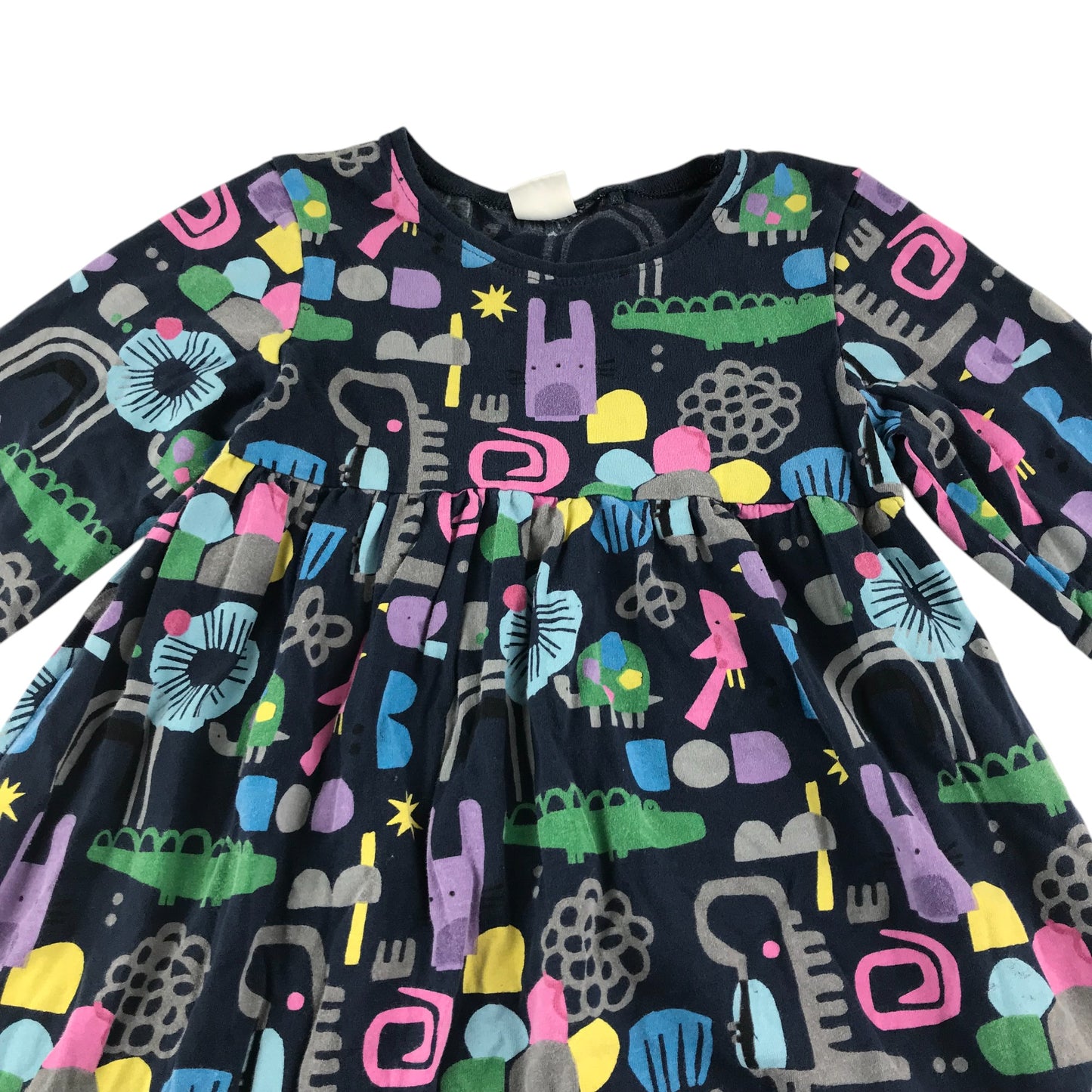 Next dress 4-5 years multicolour blue graphic animals print cotton