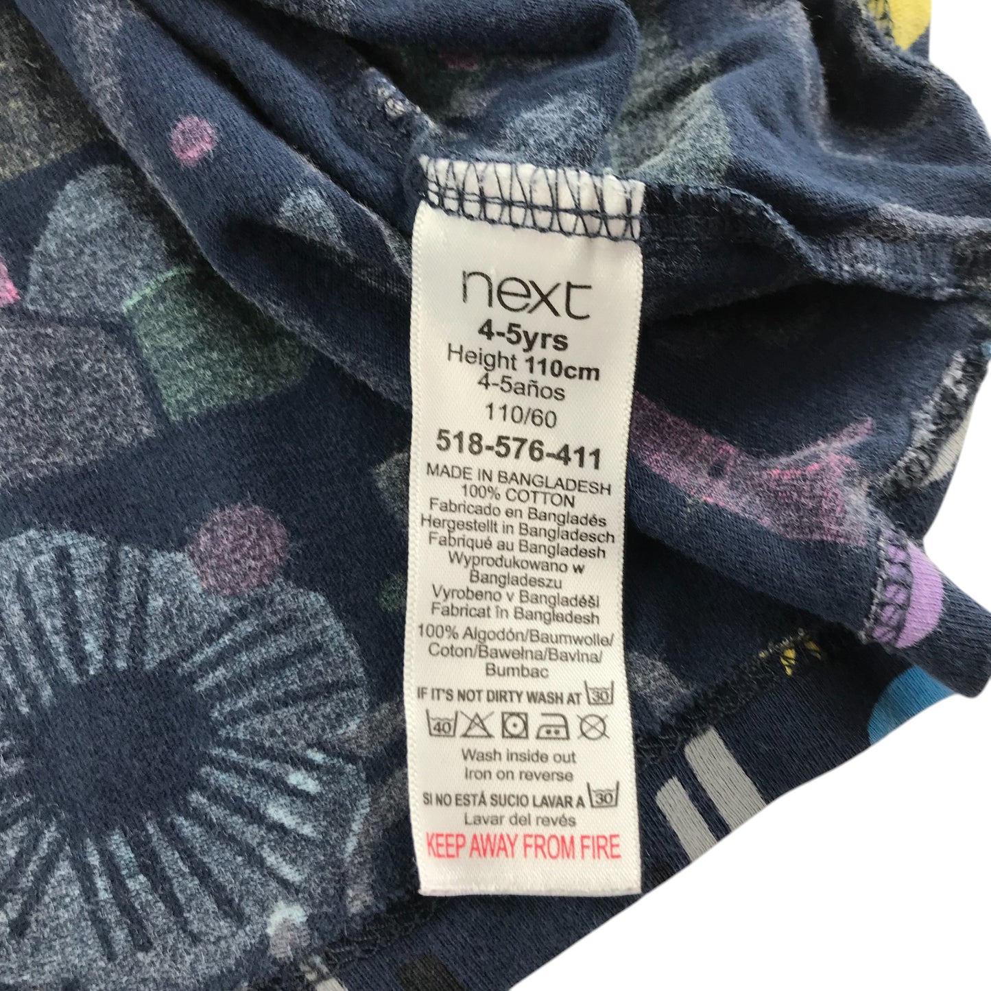 Next dress 4-5 years multicolour blue graphic animals print cotton