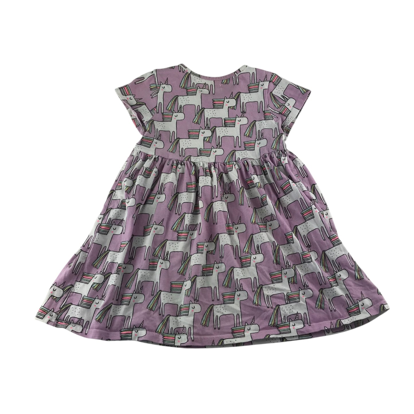 Next dress 5-6 years pink unicorn short sleeve cotton