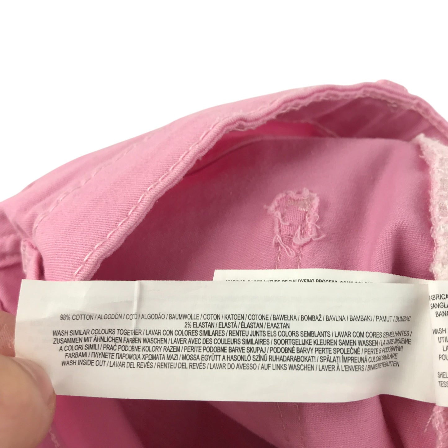Primark shorts 9-10 years pink denim plain mid rise chino style