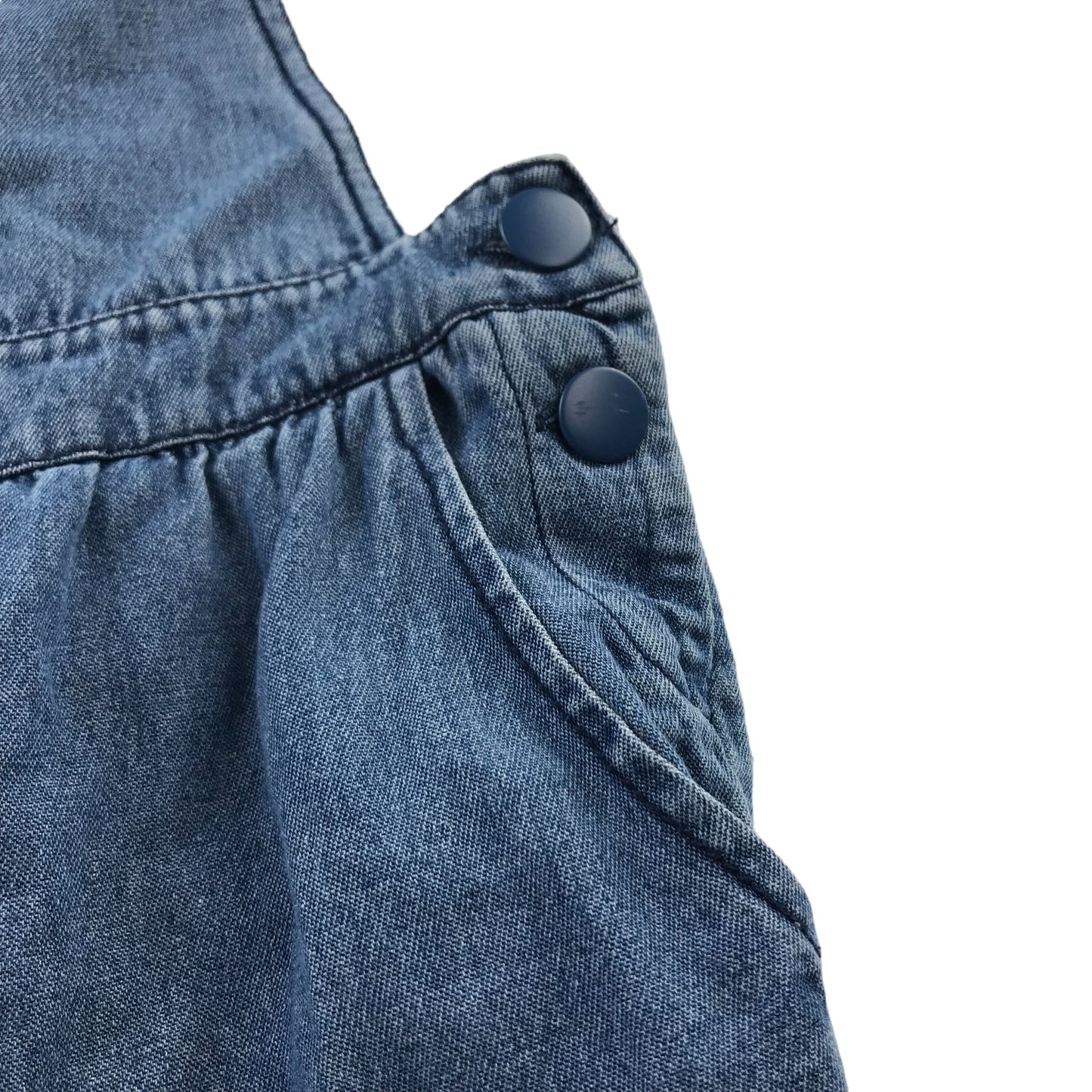 M&S Dungaree Age 6 Blue Denim Light Cotton