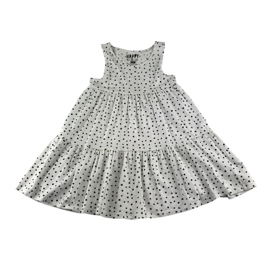 F&F dress 6-7 years white polka dot layered cotton