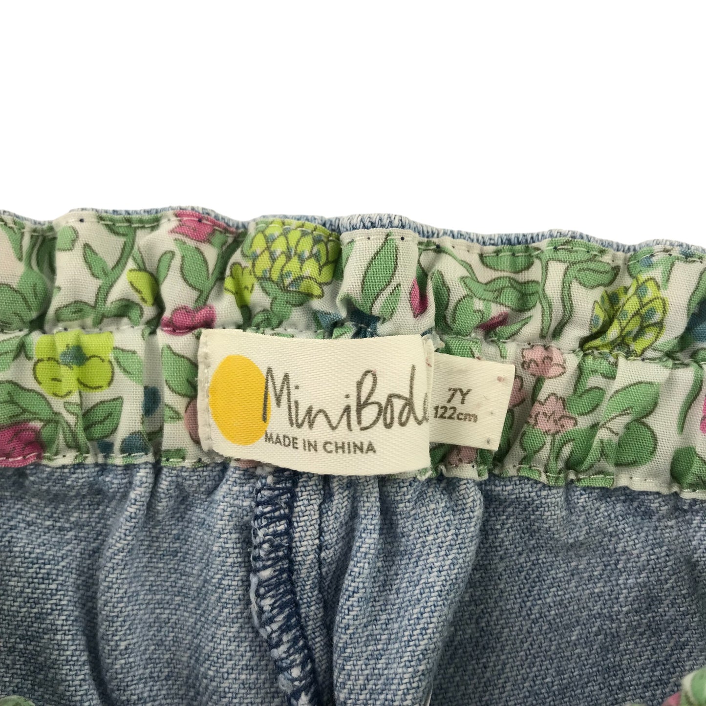 MiniBoden Jeans 7 years blue denim cotton love heart pockets