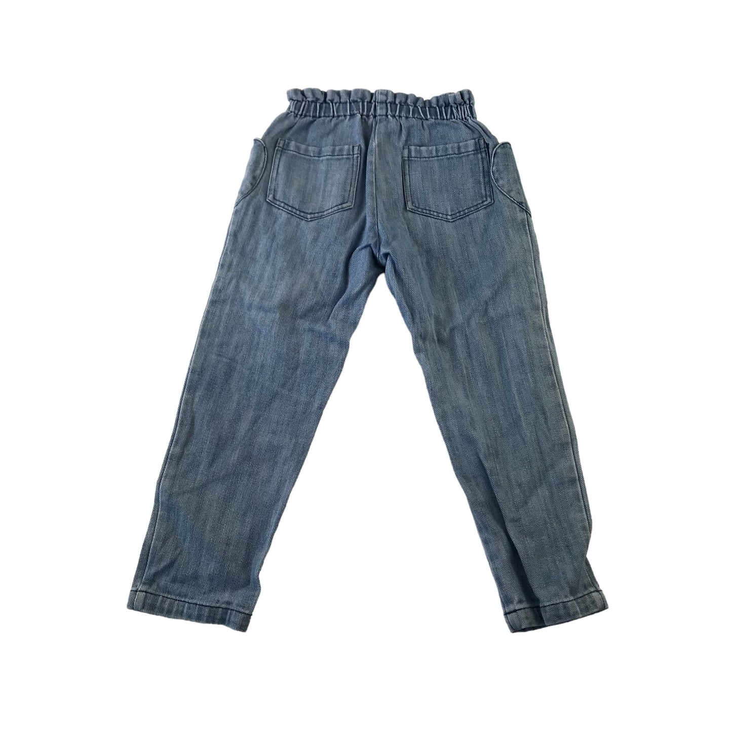 MiniBoden Jeans 7 years blue denim cotton love heart pockets