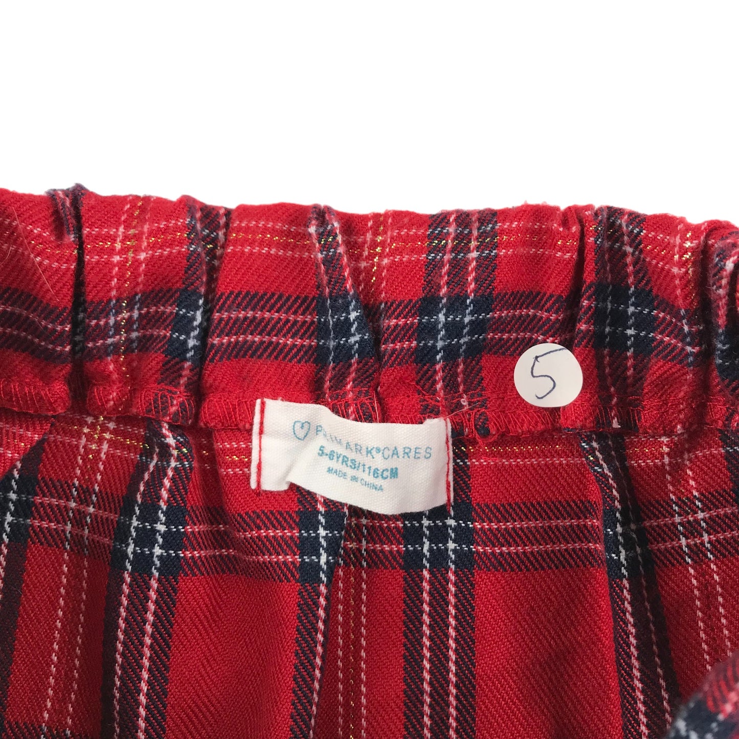 Primark Skirt Age 5 Red Checked Tartan