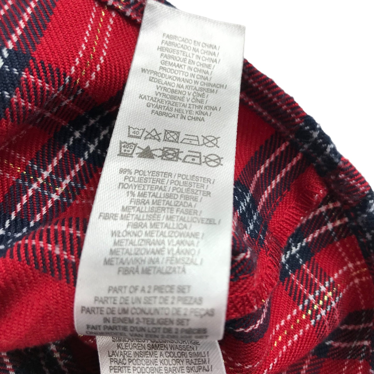 Primark Skirt Age 5 Red Checked Tartan