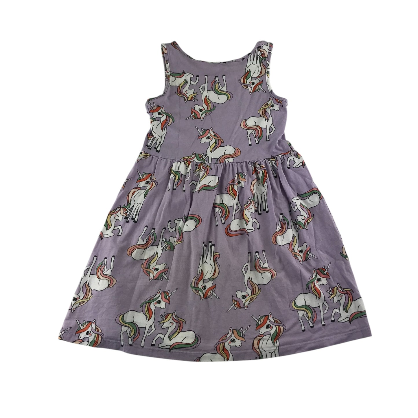 H&M dress 7-8 years purple unicorn print cotton