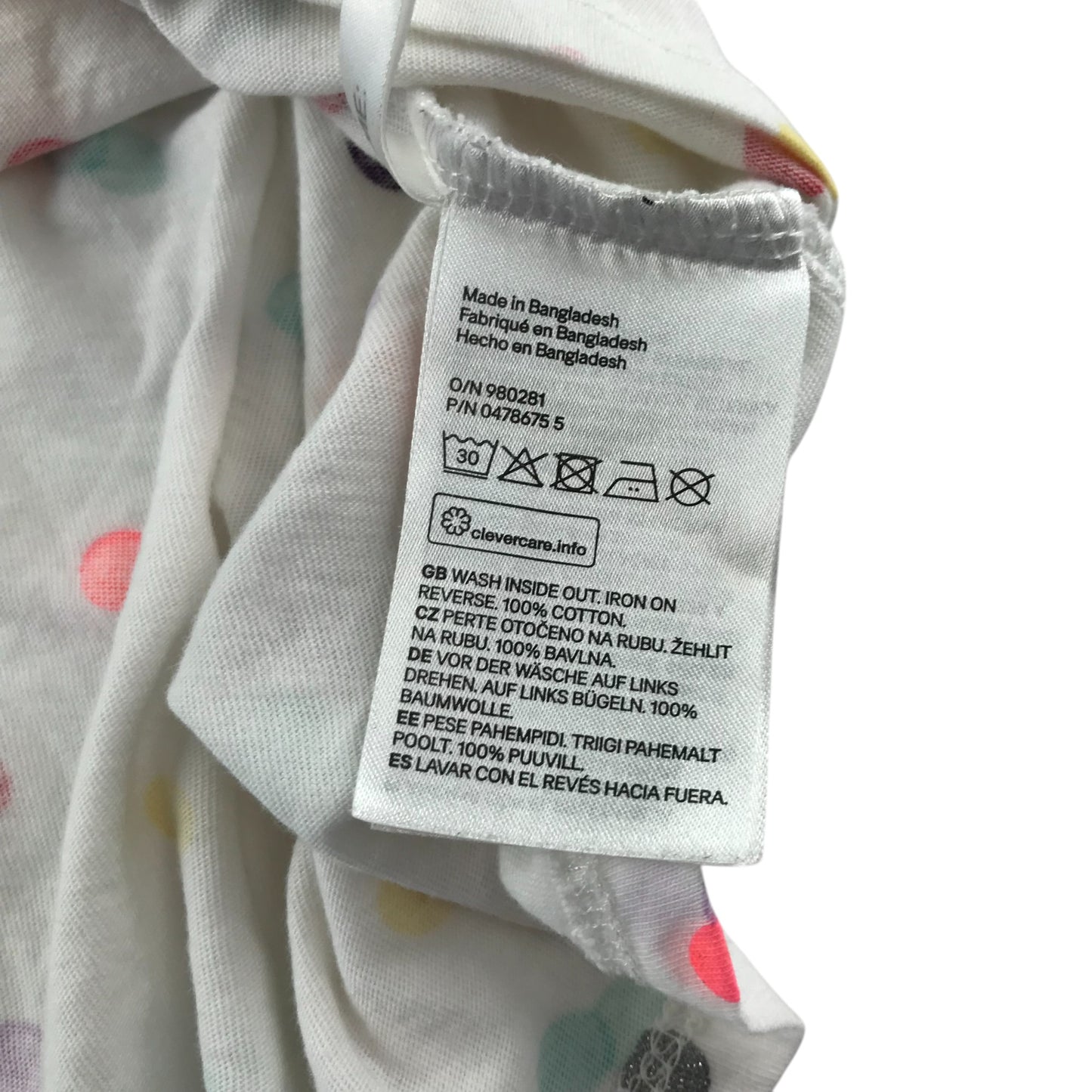 H&M dress 9-10 years white multicolour polka dots